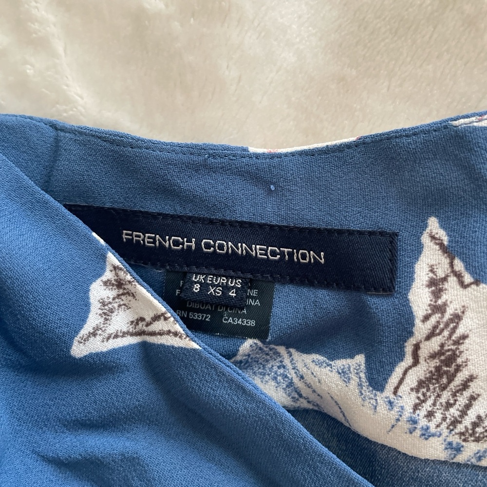 French connection Blue Maxi Dress with Pink & White Blooms - Picture 9 of 9